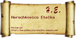 Herschkovics Etelka névjegykártya